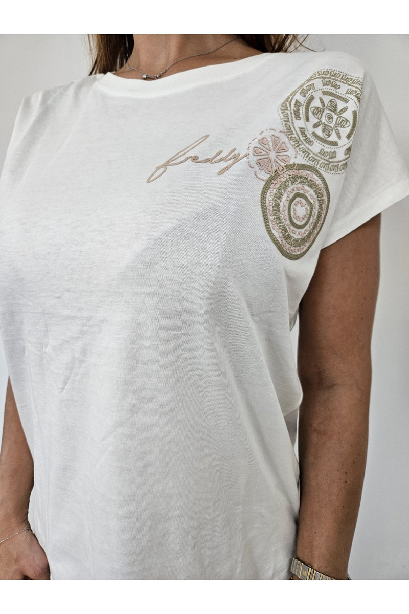 Carica immagine in Galleria Viewer, T-shirt comfort in cotone Supima con mandala