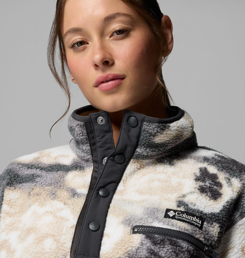 Carica immagine in Galleria Viewer, Pile cropped stampato con abbottonatura corta a pressione Helvetia™ II da donna