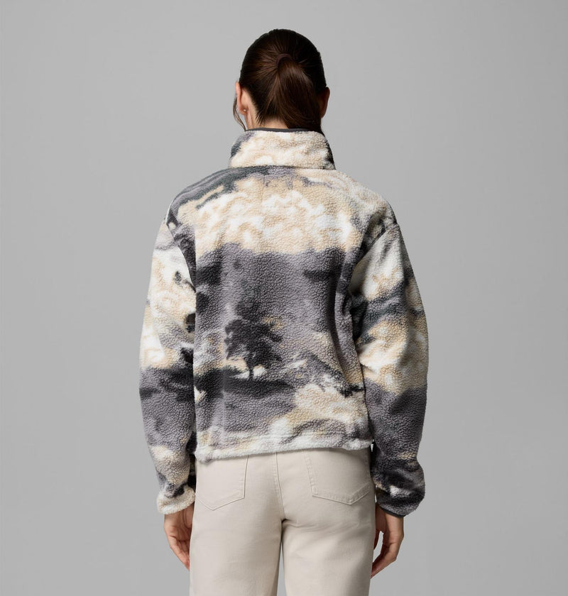 Carica immagine in Galleria Viewer, Pile cropped stampato con abbottonatura corta a pressione Helvetia™ II da donna
