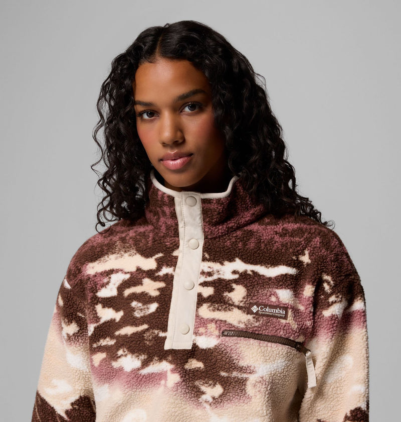 Carica immagine in Galleria Viewer, Pile cropped stampato con abbottonatura corta a pressione Helvetia™ II da donna