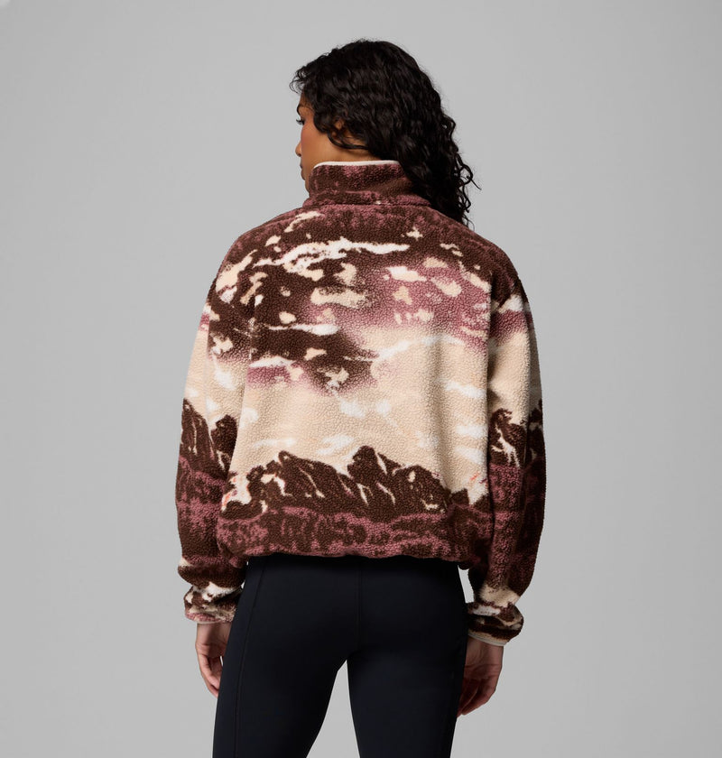 Carica immagine in Galleria Viewer, Pile cropped stampato con abbottonatura corta a pressione Helvetia™ II da donna