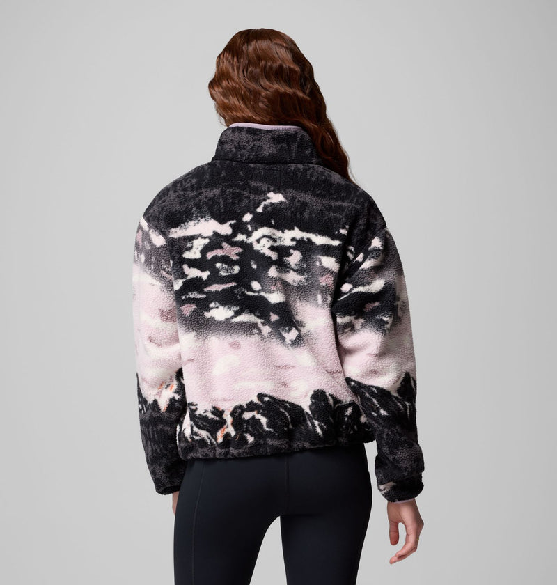Carica immagine in Galleria Viewer, Pile cropped stampato con abbottonatura corta a pressione Helvetia™ II da donna