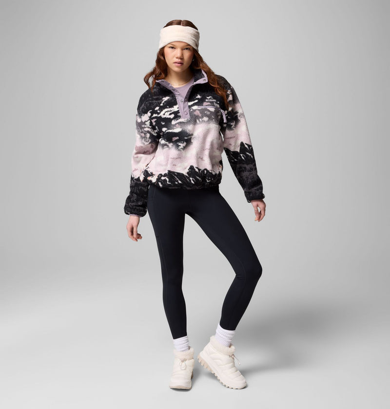 Carica immagine in Galleria Viewer, Pile cropped stampato con abbottonatura corta a pressione Helvetia™ II da donna