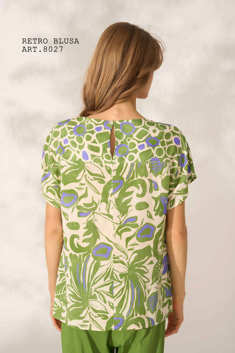 Carica immagine in Galleria Viewer, T-SHIRT IN FANTASIA GEOMETRICA