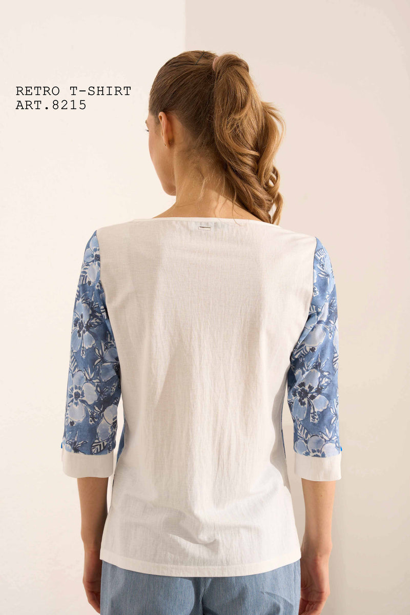 Carica immagine in Galleria Viewer, T-SHIRT DONNA HAITI AZZURRO