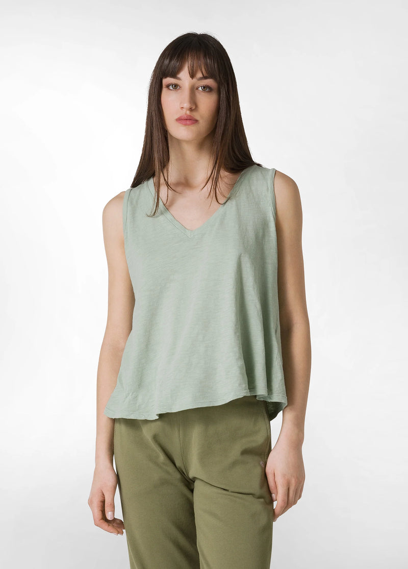 Carica immagine in Galleria Viewer, CANOTTA SVASATA IN JERSEY FIAMMATO