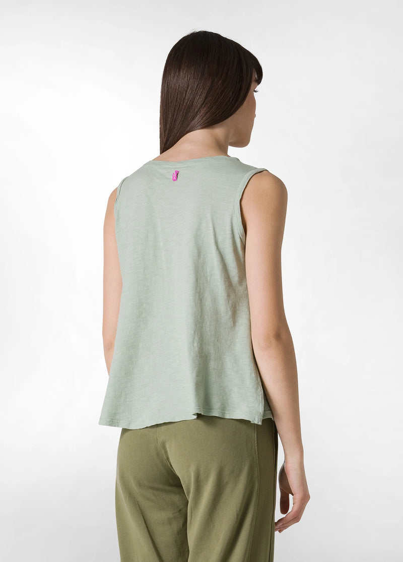 Carica immagine in Galleria Viewer, CANOTTA SVASATA IN JERSEY FIAMMATO