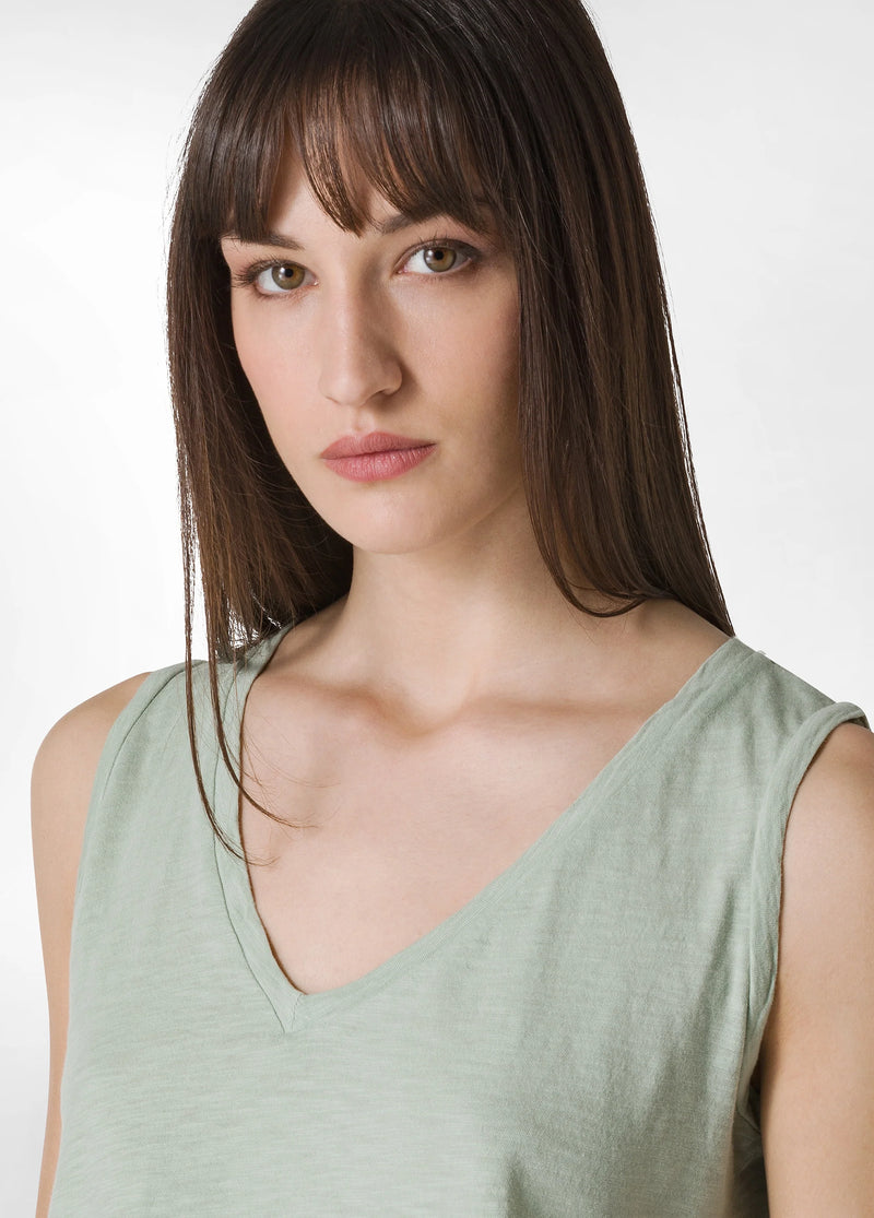 Carica immagine in Galleria Viewer, CANOTTA SVASATA IN JERSEY FIAMMATO