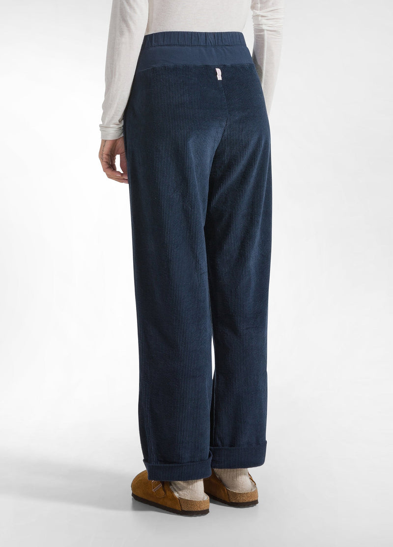 Carica immagine in Galleria Viewer, PANTALONE IN VELLUTO CON COULISSE BLU DEHA