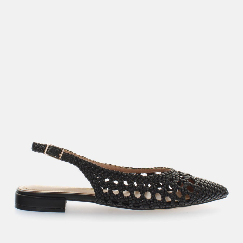 Carica immagine in Galleria Viewer, Ballerine slingback intrecciate nero