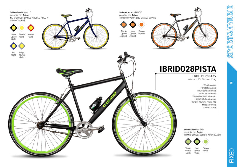 Carica immagine in Galleria Viewer, Bici Scatto Fisso Ibrida Pista Cicli Casadei