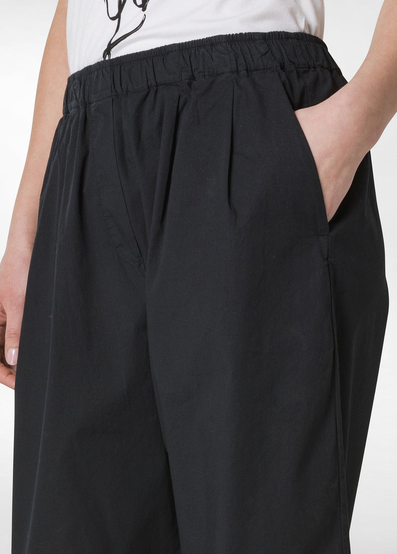 Carica immagine in Galleria Viewer, PANTALONE RELAXED IN POPELINE NERO