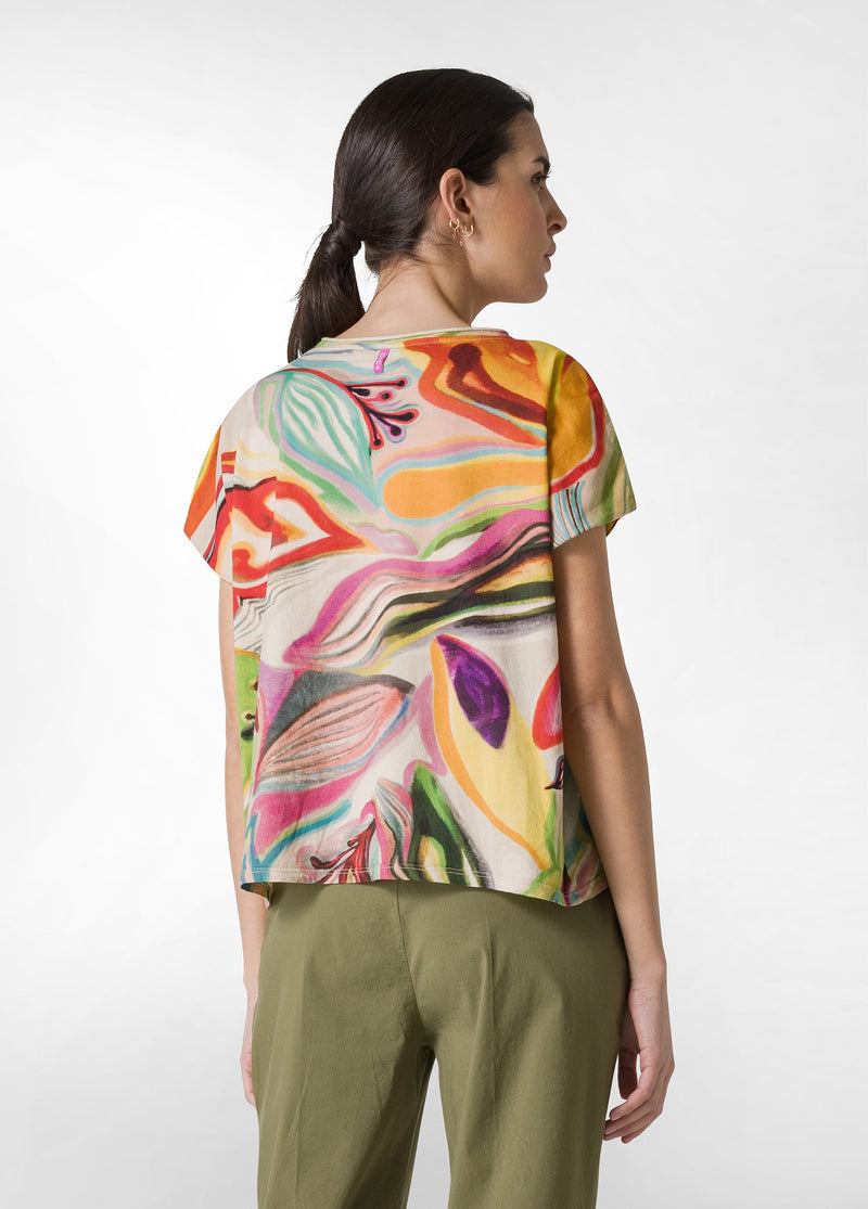 Carica immagine in Galleria Viewer, T-SHIRT ORGANICA AMPIA STAMPA FANTASIA