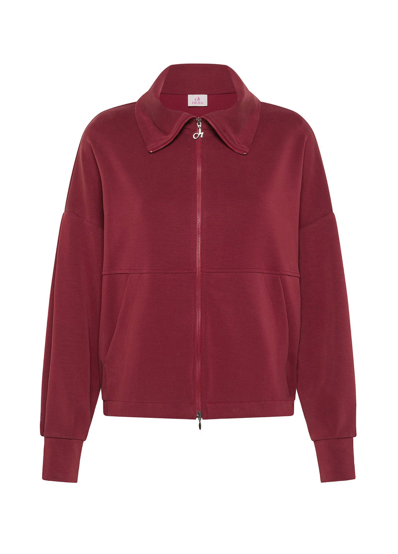 Carica immagine in Galleria Viewer, FELPA SOFT TOUCH CON ZIP ROSSO DEHA