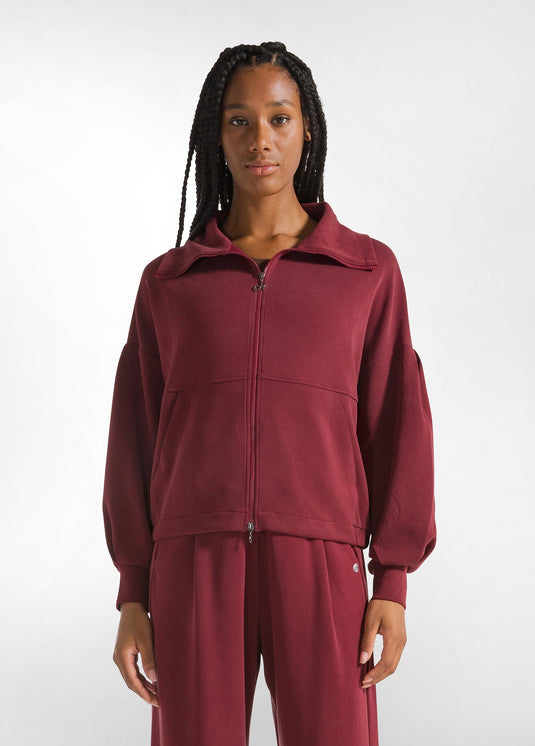 FELPA SOFT TOUCH CON ZIP ROSSO DEHA