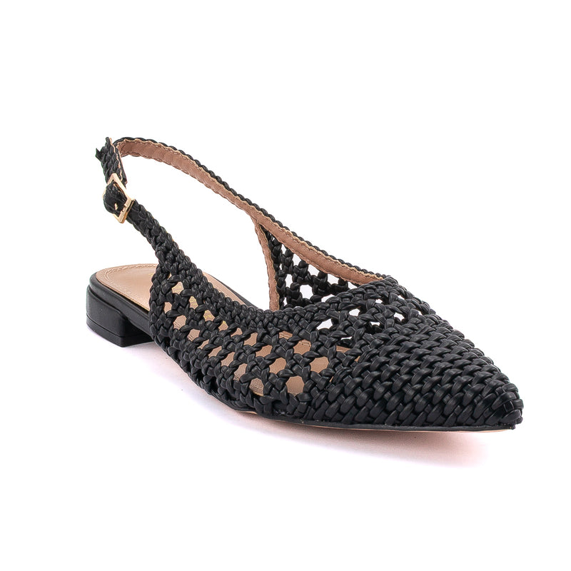 Carica immagine in Galleria Viewer, Ballerine slingback intrecciate nero