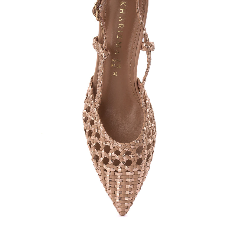 Carica immagine in Galleria Viewer, Décolleté slingback intrecciate nude