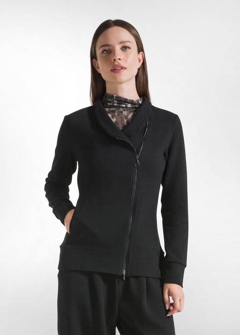 Carica immagine in Galleria Viewer, GIACCA BIKER EFFETTO MATELASSE' NERO DEHA