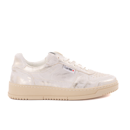 SNEAKERS KAMMI IN PELLE ARGENTO