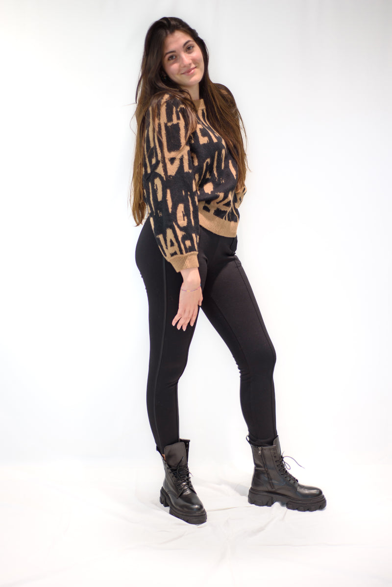 Carica immagine in Galleria Viewer, PULLOVER CON SCRITTE JACQUARD