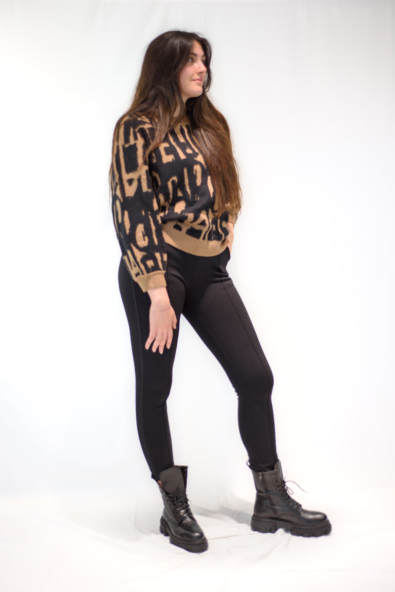 Carica immagine in Galleria Viewer, PULLOVER CON SCRITTE JACQUARD