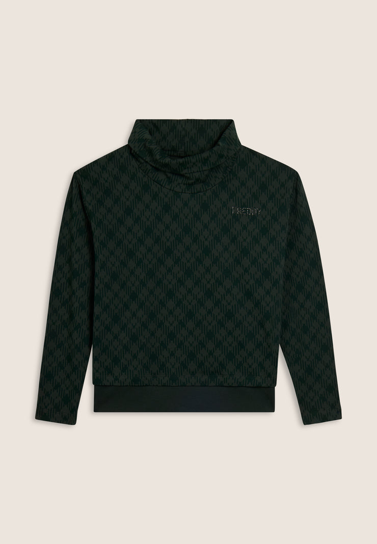 Carica immagine in Galleria Viewer, Felpa comfort fit fantasia all-over con fondo sovrapposto