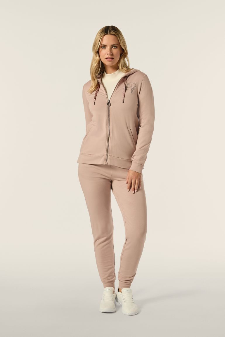 Carica immagine in Galleria Viewer, Felpa donna con zip e cappuccio bordato in velluto