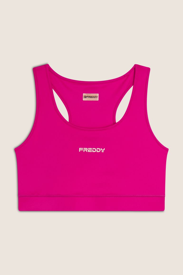 Carica immagine in Galleria Viewer, Reggiseno sportivo in tessuto tecnico con logo bronzo