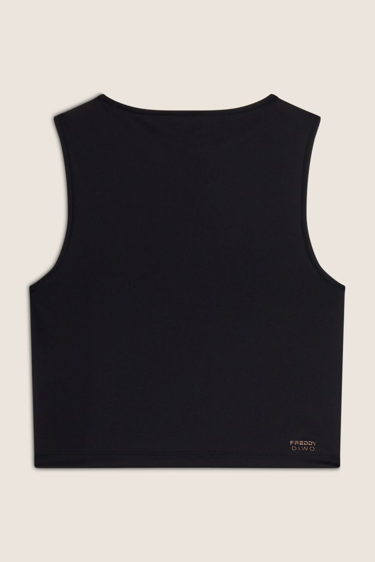 Carica immagine in Galleria Viewer, Top sportivo in tessuto tecnico con stampa metallizata