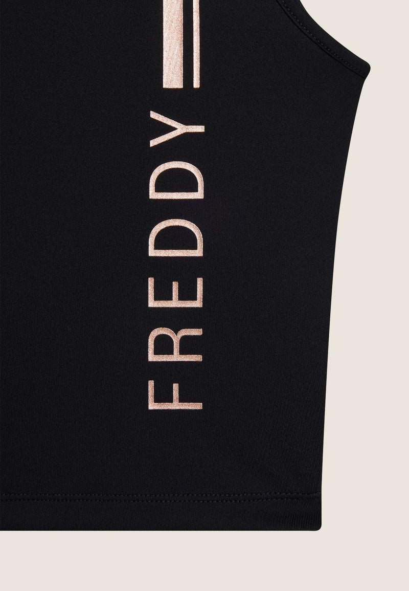 Carica immagine in Galleria Viewer, Top sportivo in tessuto tecnico con stampa metallizata