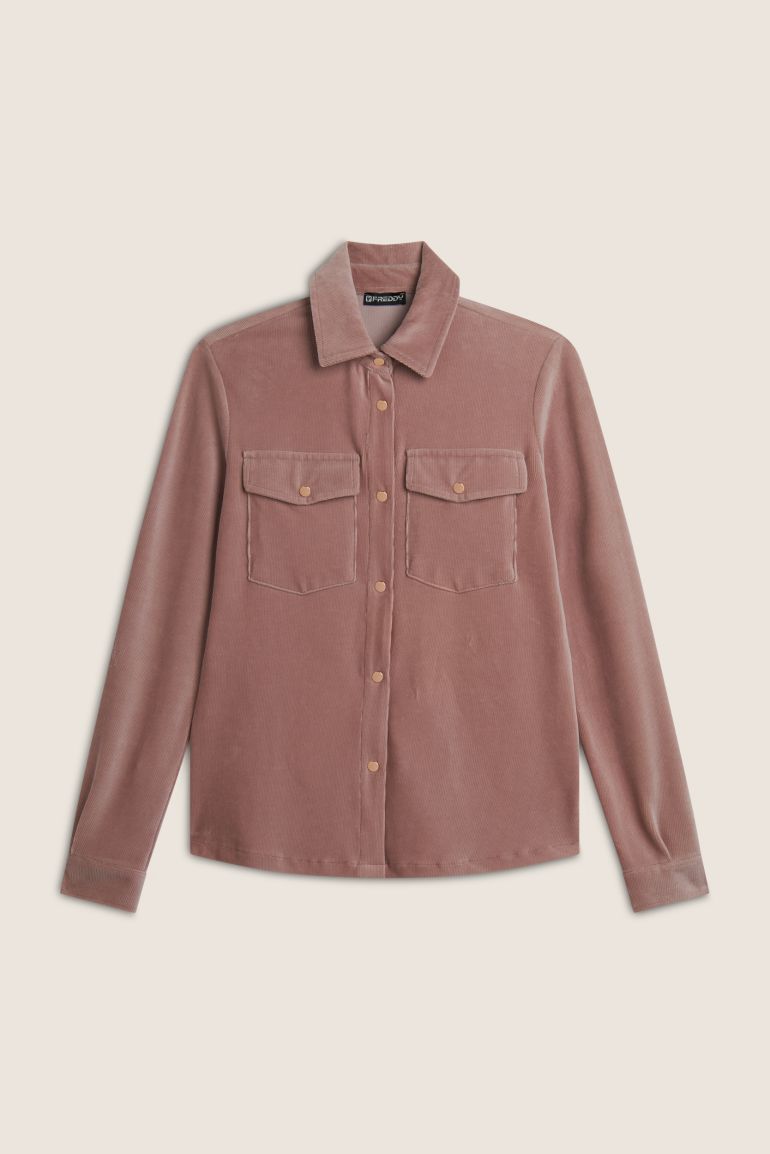 Carica immagine in Galleria Viewer, Camicia comfort fit in velluto mille righe