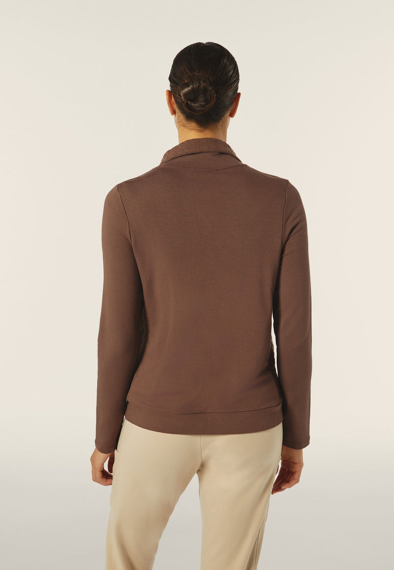 Carica immagine in Galleria Viewer, Felpa zip e collo alto con inserti a trecce su fianchi e collo