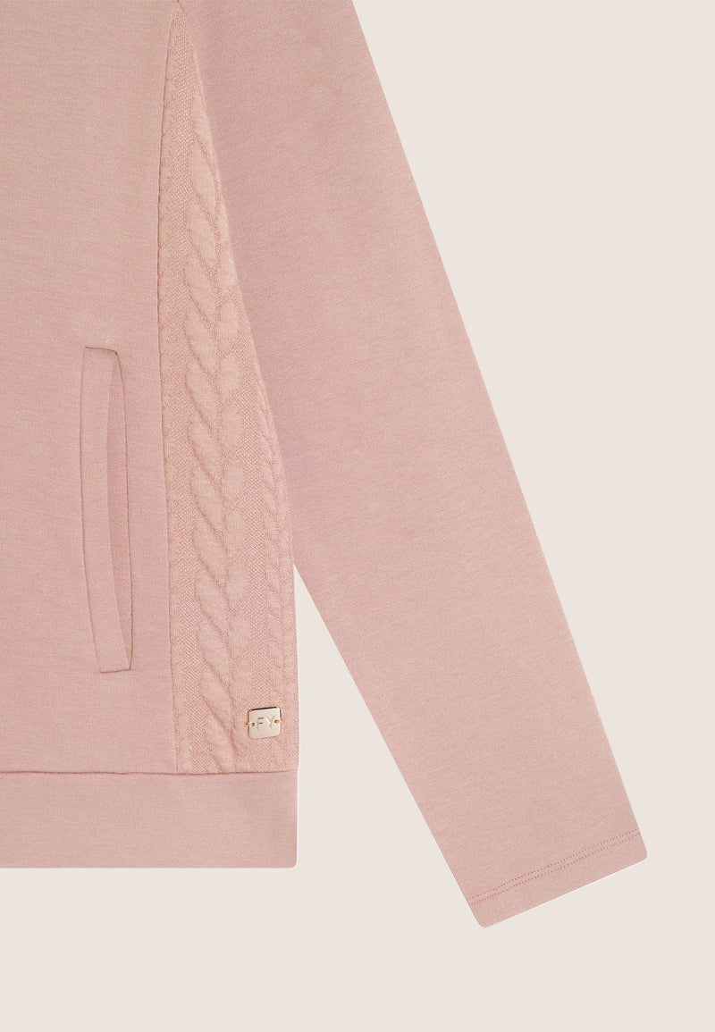 Carica immagine in Galleria Viewer, Felpa zip e collo alto con inserti a trecce su fianchi e collo