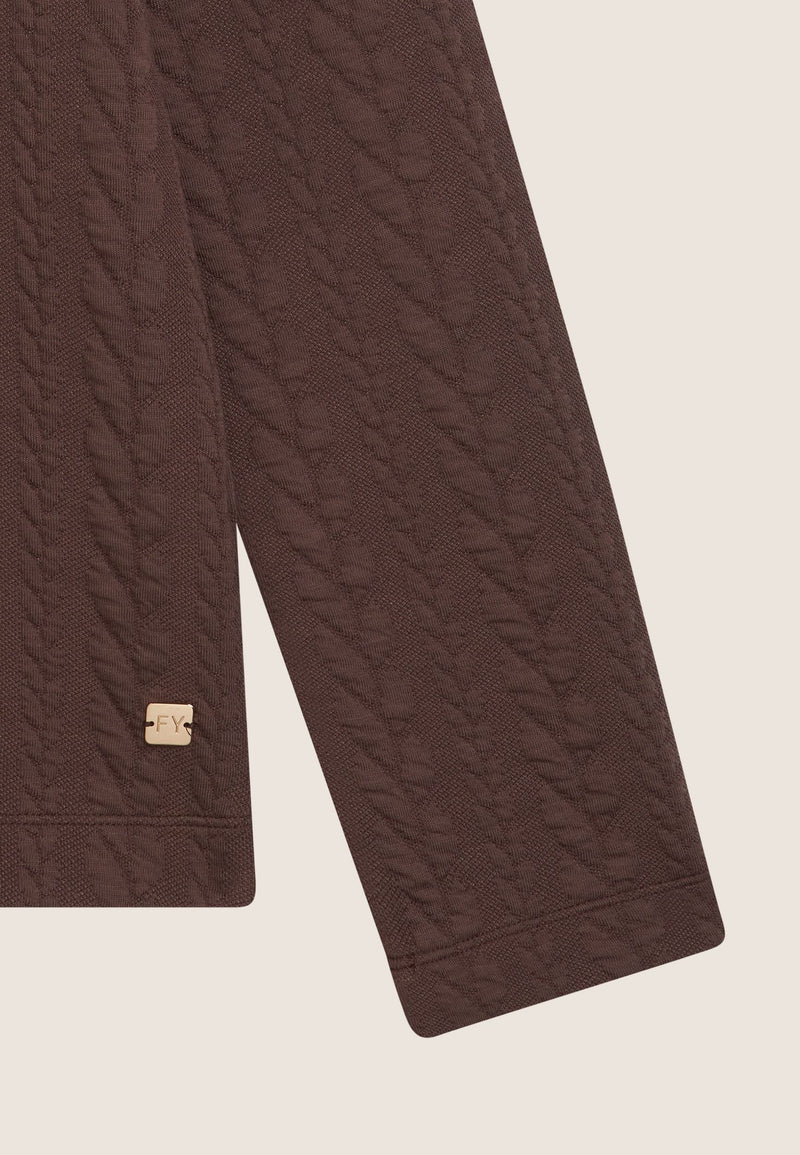 Carica immagine in Galleria Viewer, Maglia donna in felpa bonded a trecce con collo a tubo