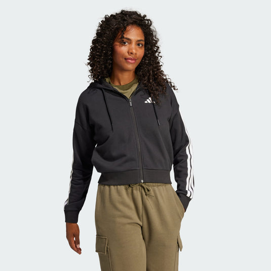Felpa con cappuccio Essentials 3-Stripes French Terry Full-Zip