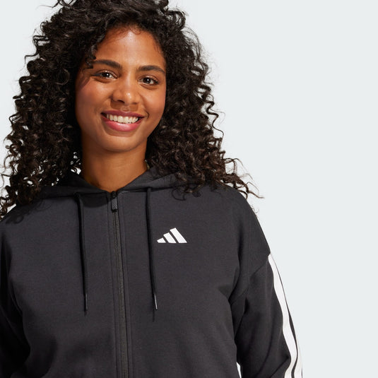 Felpa con cappuccio Essentials 3-Stripes French Terry Full-Zip