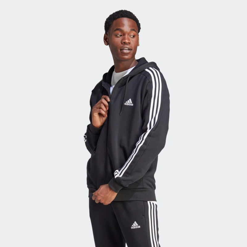 Carica immagine in Galleria Viewer, FELPA CON CAPPUCCIO ESSENTIALS FLEECE 3-STRIPES FULL-ZIP