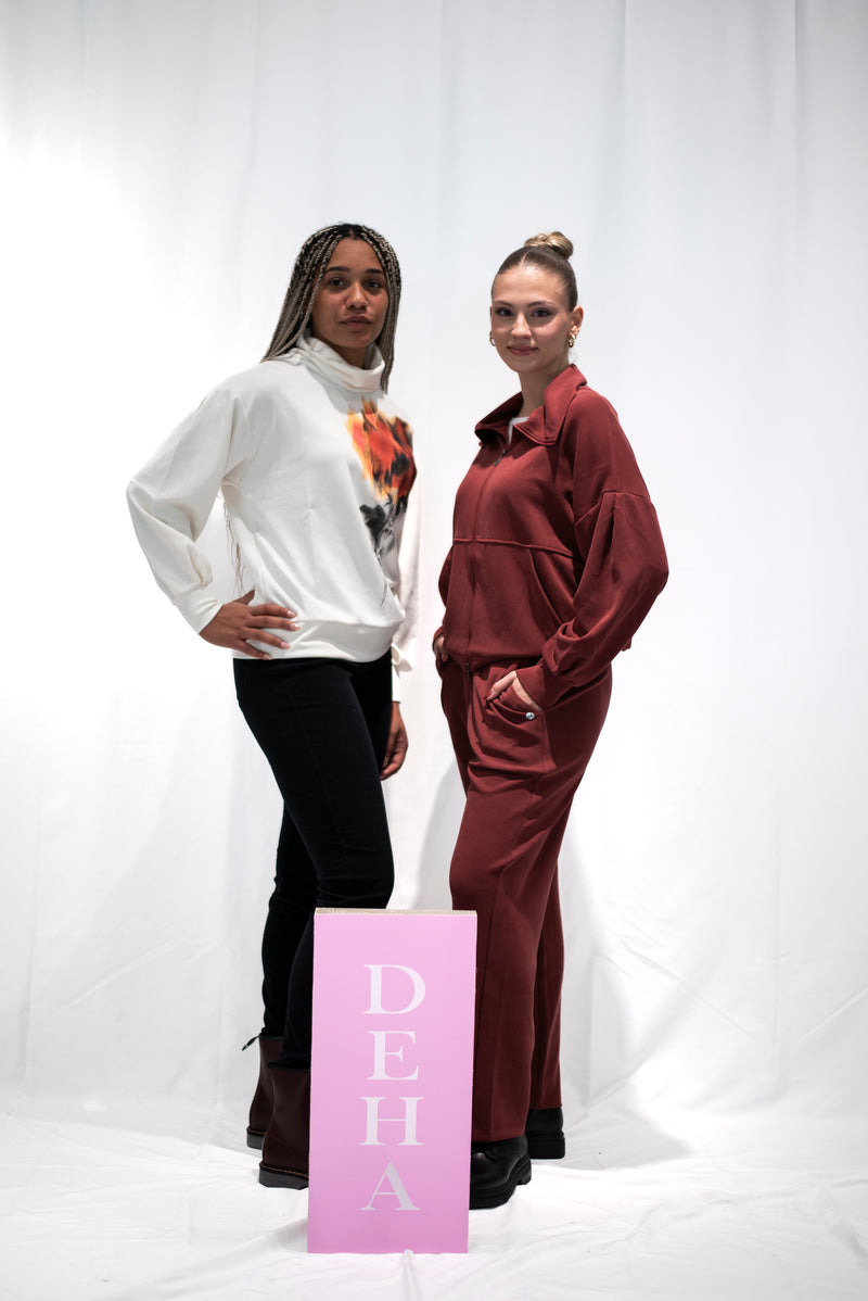 Carica immagine in Galleria Viewer, FELPA SOFT TOUCH CON ZIP ROSSO DEHA