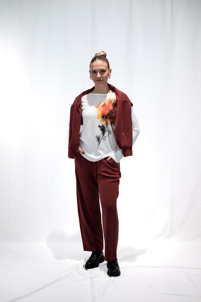 Carica immagine in Galleria Viewer, FELPA SOFT TOUCH CON ZIP ROSSO DEHA