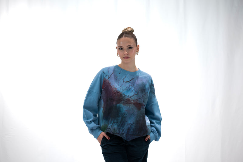 Carica immagine in Galleria Viewer, FELPA COMFY GIROCOLLO CON STAMPA DEHA