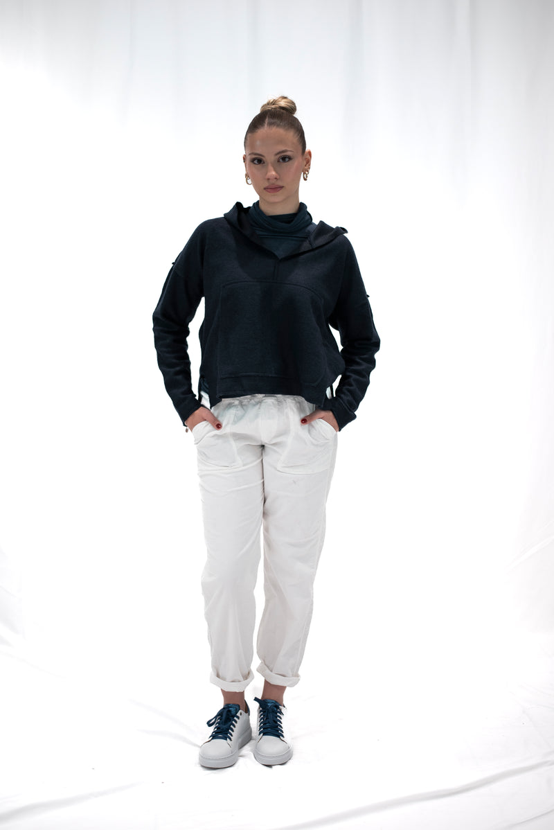 Carica immagine in Galleria Viewer, MAGLIA IN LANA COTTA LEGGERA BLU DEHA