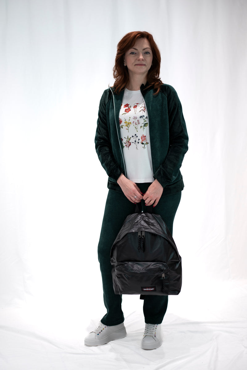 Carica immagine in Galleria Viewer, Giacca tuta donna in velluto verde smeraldo