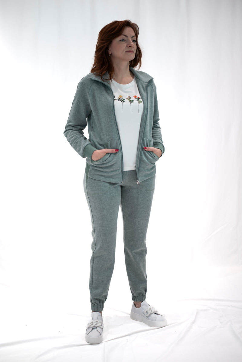 Carica immagine in Galleria Viewer, Pantalone tuta donna colore verde salvia