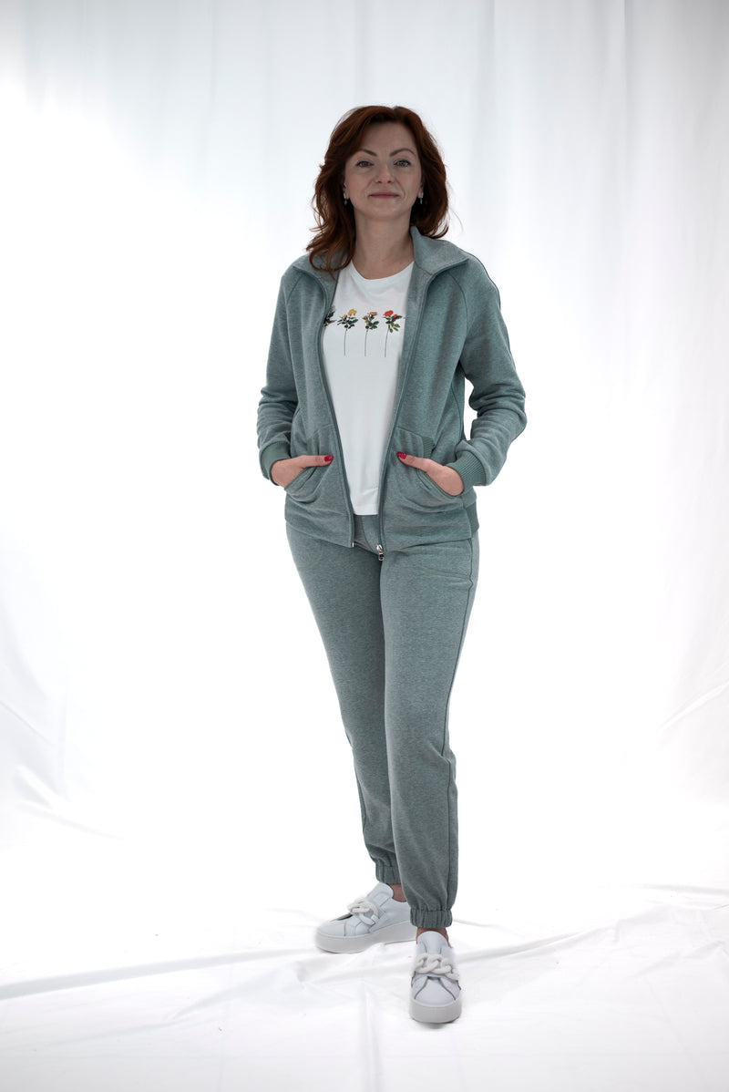 Carica immagine in Galleria Viewer, Pantalone tuta donna colore verde salvia