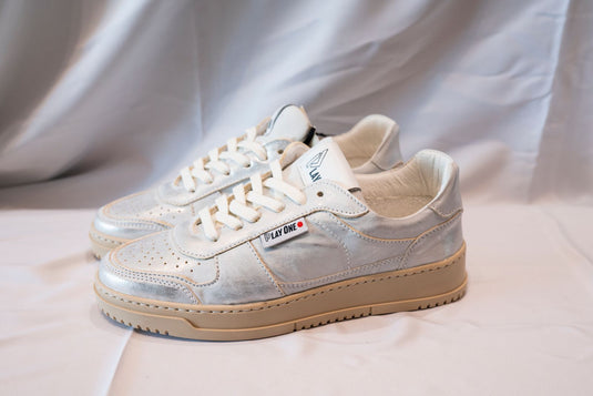 SNEAKERS KAMMI IN PELLE ARGENTO