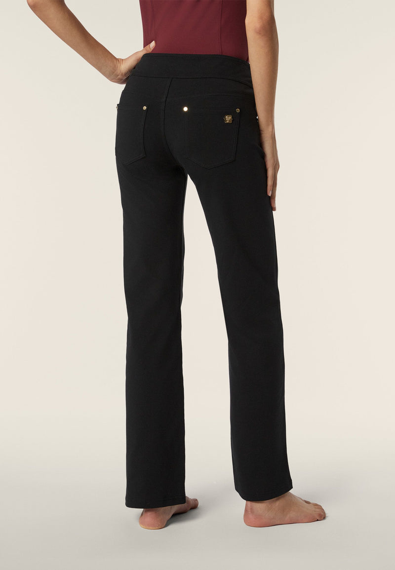 Carica immagine in Galleria Viewer, Pantaloni Wide Leg Vita Media in jersey organic