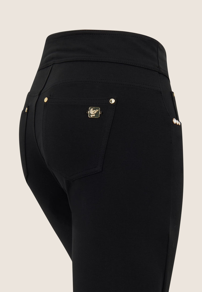 Carica immagine in Galleria Viewer, Pantaloni Wide Leg Vita Media in jersey organic