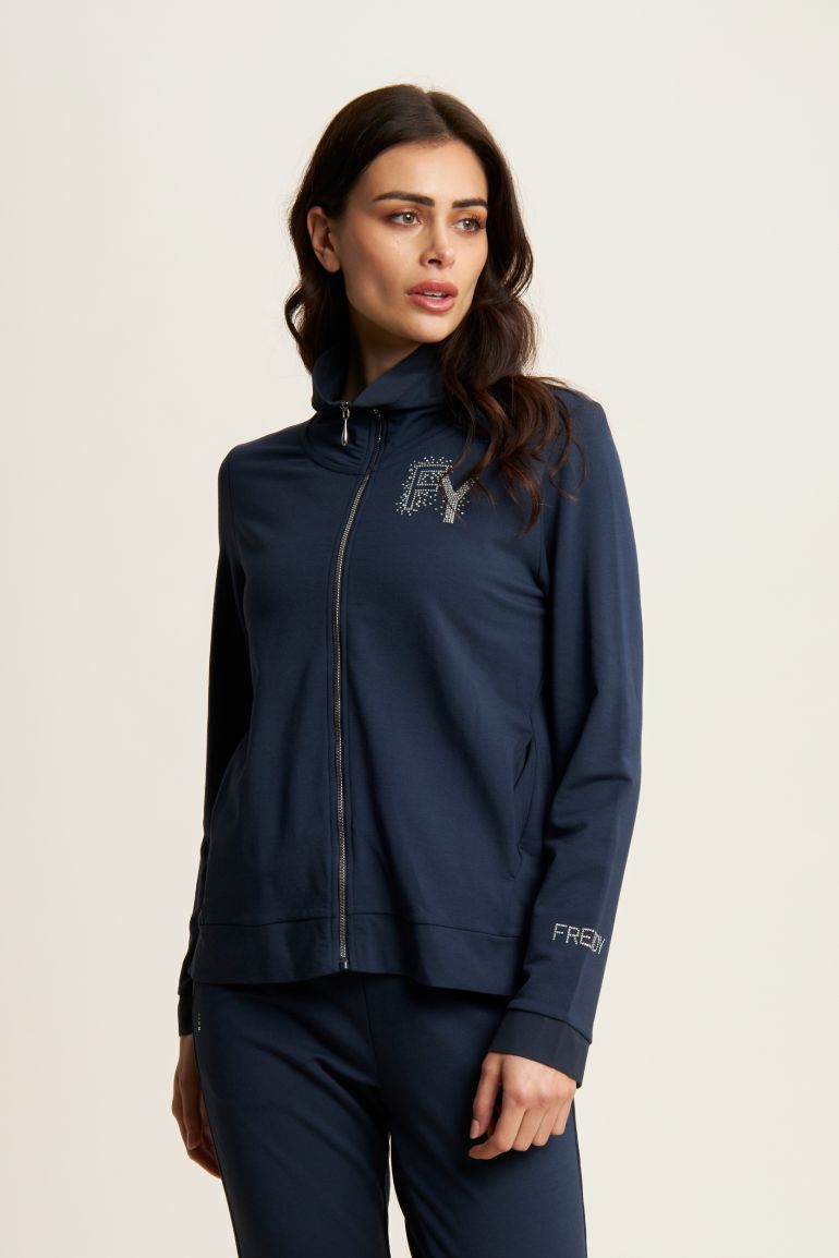 Carica immagine in Galleria Viewer, Felpa Zip e Collo Alto con dettaglio Effetto Seta