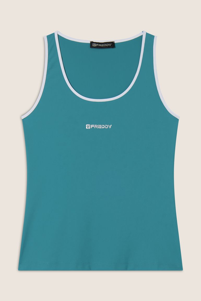 Carica immagine in Galleria Viewer, Canotta Slim in Tessuto tecnico con bordature a contrasto