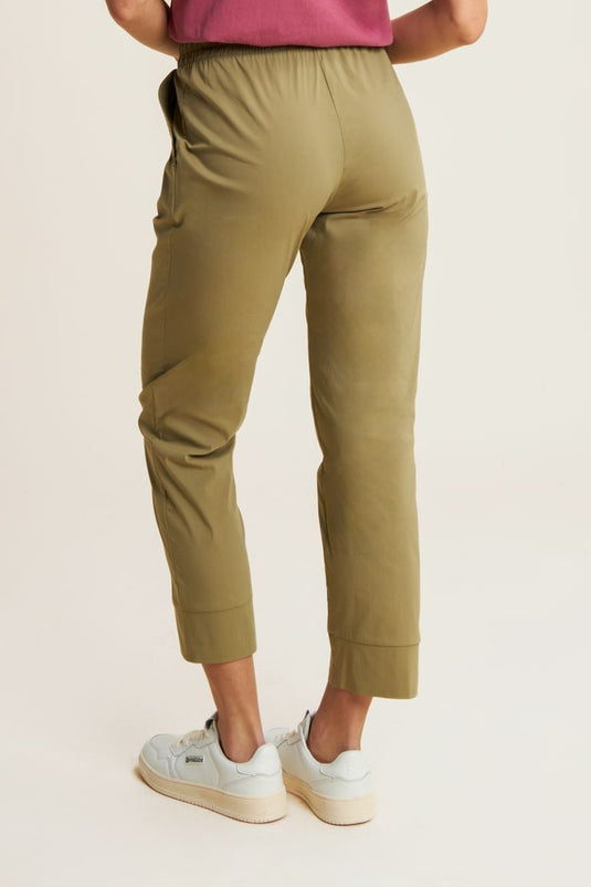 Pantaloni in popeline elasticizzato regular fit